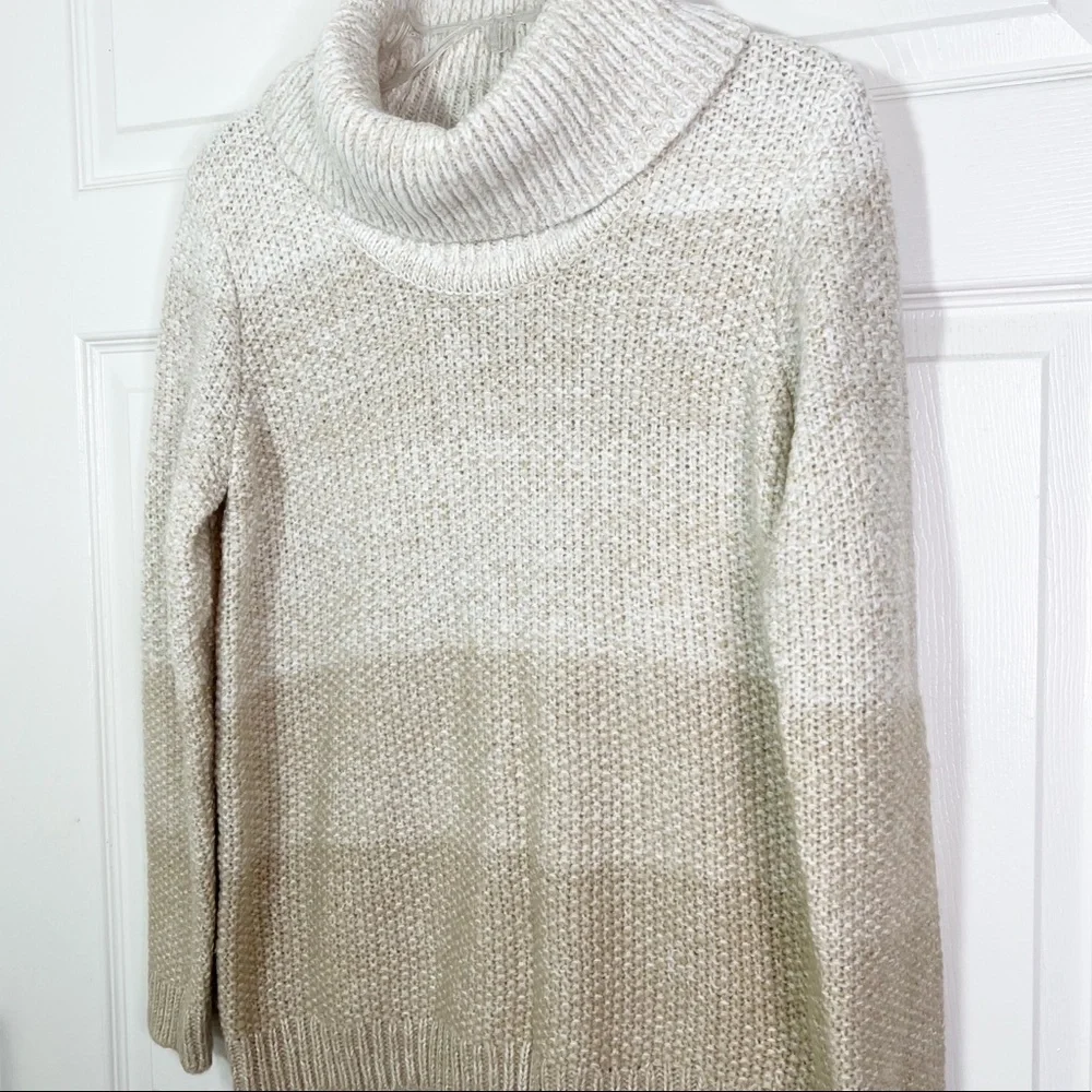 Calvin Klein Cowl Neck Chunky Knit Neutral Tone Sweater Size S